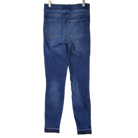 Spanx SZ S Distressed Denim Pull-On Pants High Rise Distressed Leggings Jeans - Picture 3 of 5